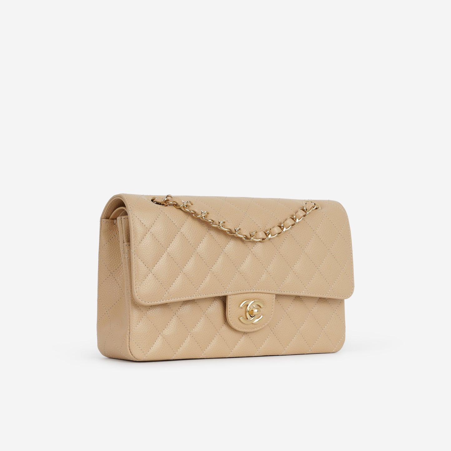 Chanel Medium Classic Flap - Beige Clair Caviar | Gold Hardware