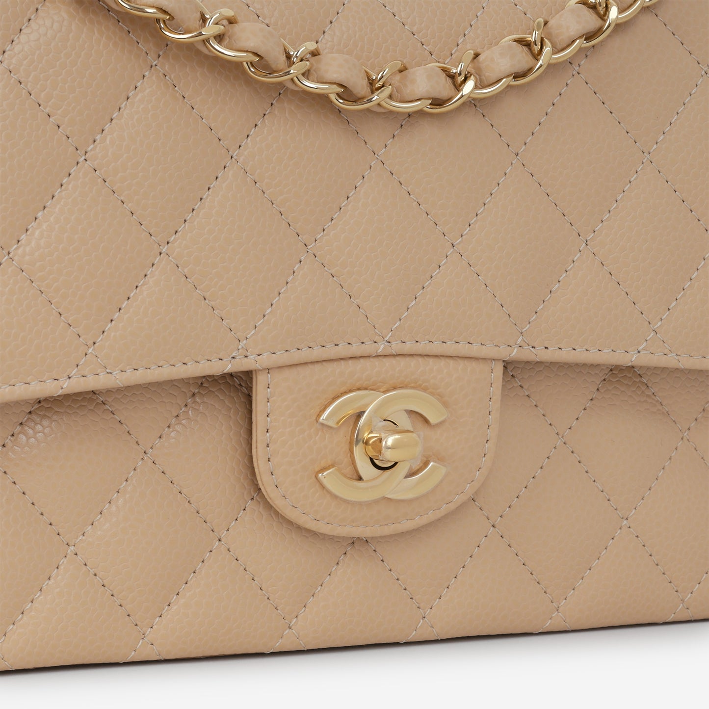 Chanel Medium Classic Flap - Beige Clair Caviar | Gold Hardware