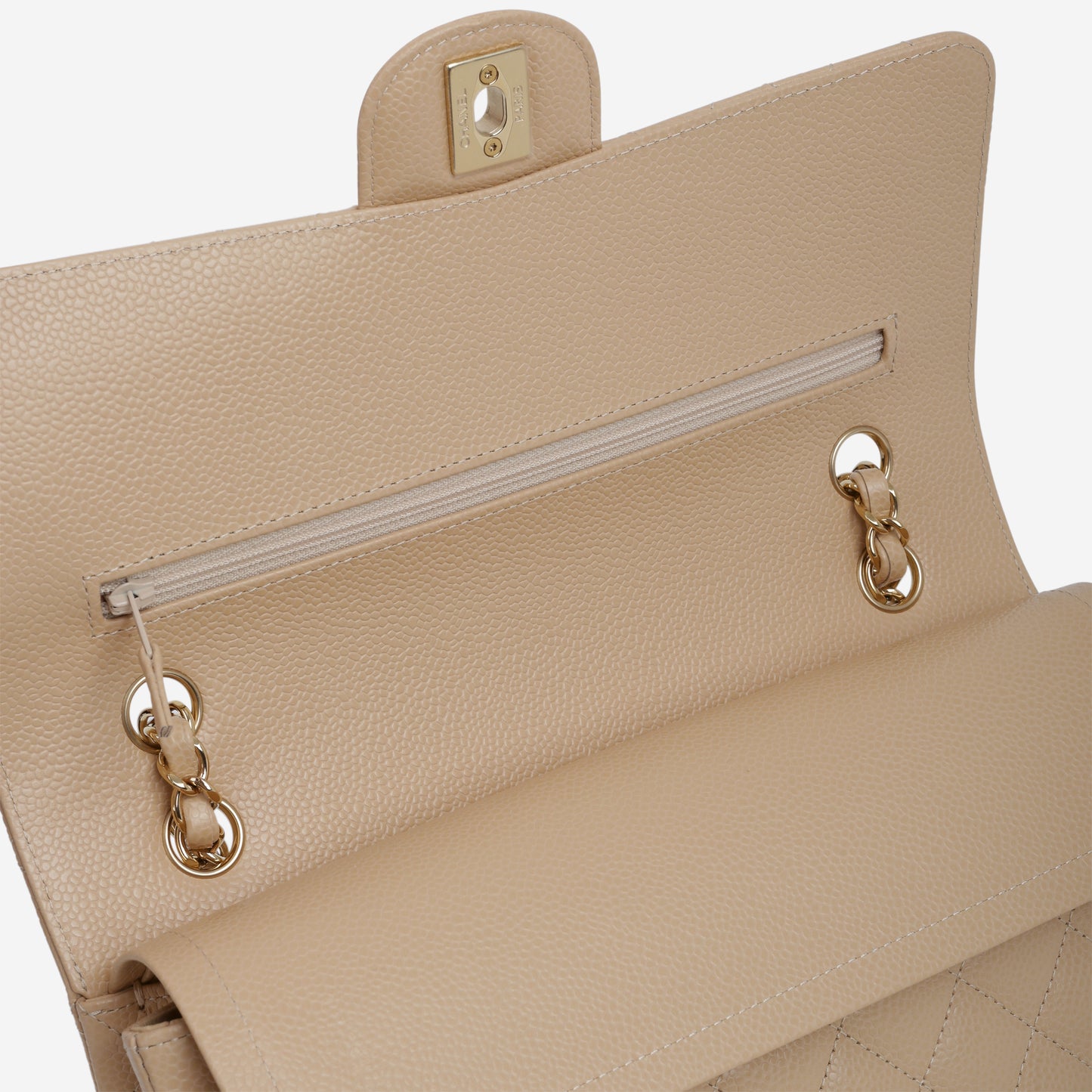 Chanel Medium Classic Flap - Beige Clair Caviar | Gold Hardware