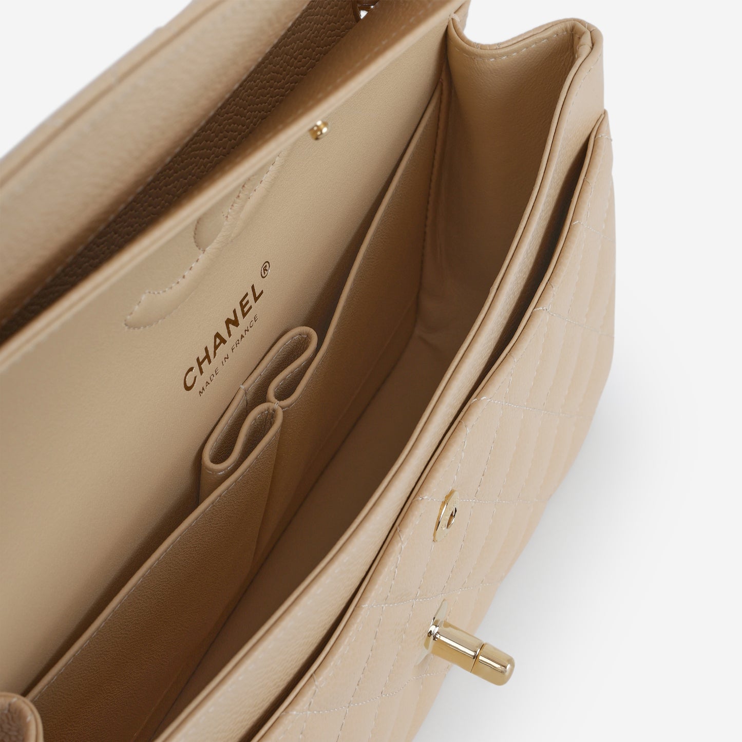 Chanel Medium Classic Flap - Beige Clair Caviar | Gold Hardware