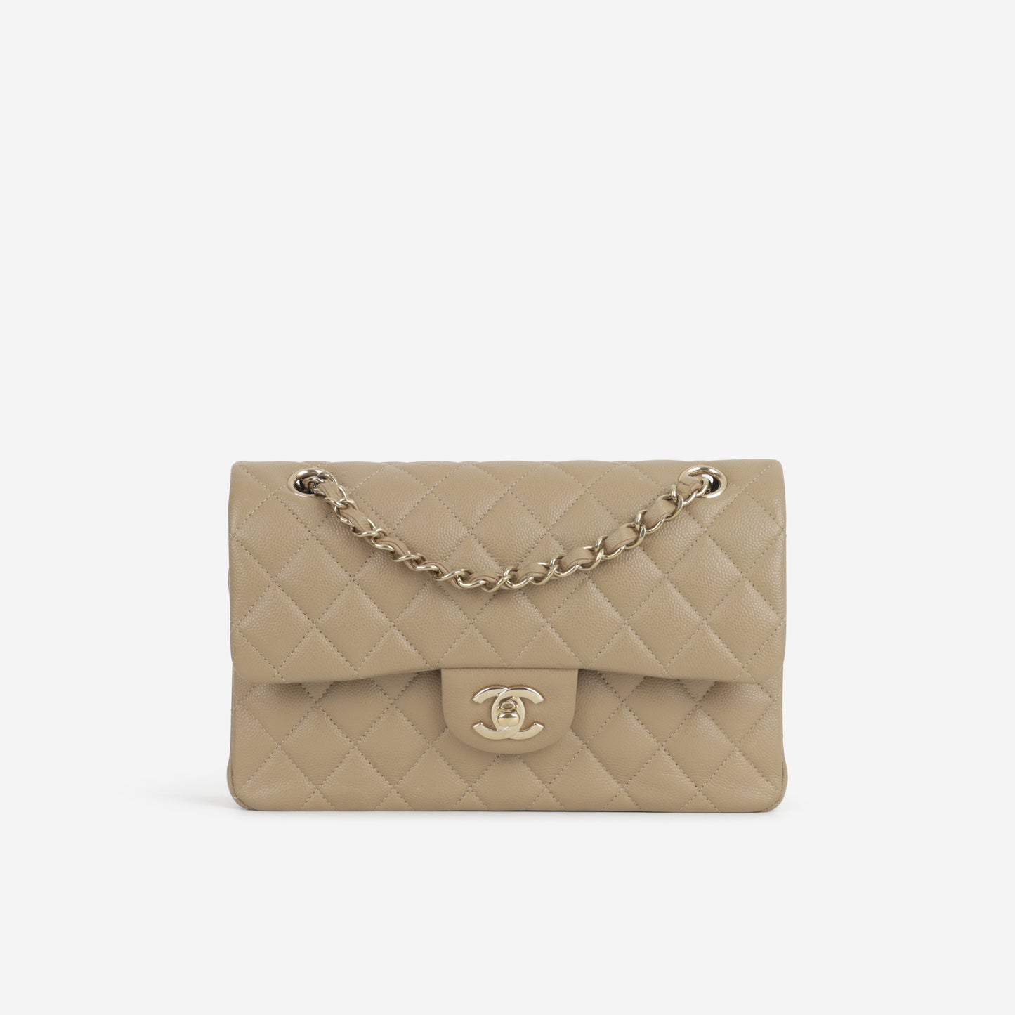 Chanel Small Classic Flap - Beige Caviar | Champagne Gold Hardware