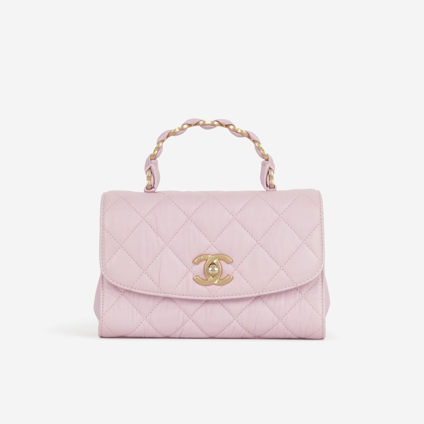 Chanel CC Link Top Handle - Pink Lambskin | Gold Hardware