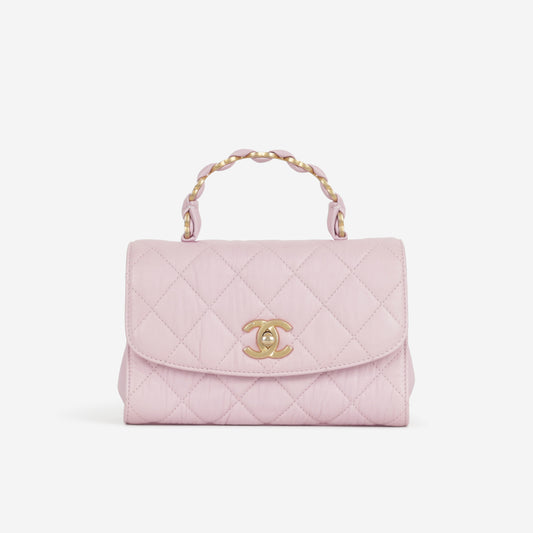 Chanel CC Link Top Handle - Pink Lambskin | Gold Hardware