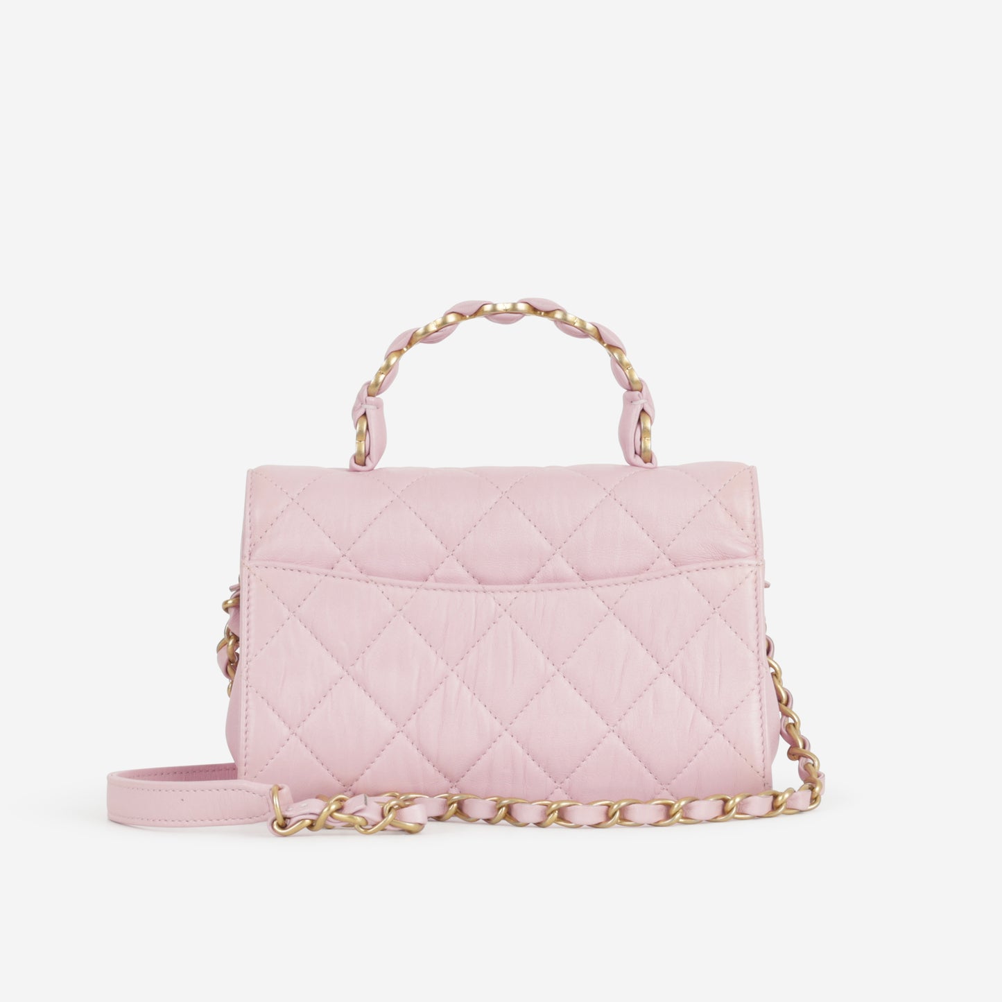 Chanel CC Link Top Handle - Pink Lambskin | Gold Hardware
