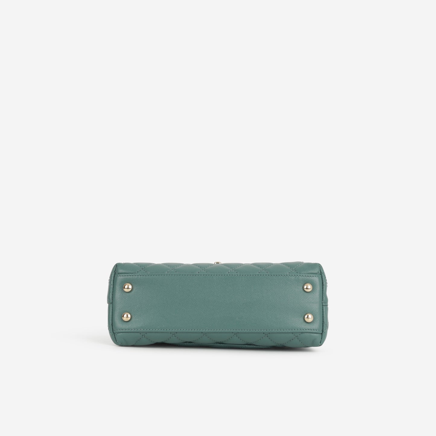 Chanel Small Coco Handle - Dark Teal Caviar | Champagne Gold Hardware