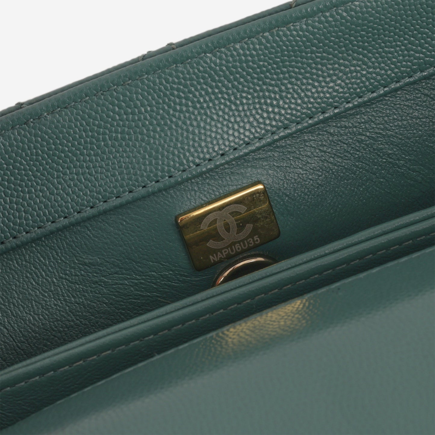 Chanel Small Coco Handle - Dark Teal Caviar | Champagne Gold Hardware
