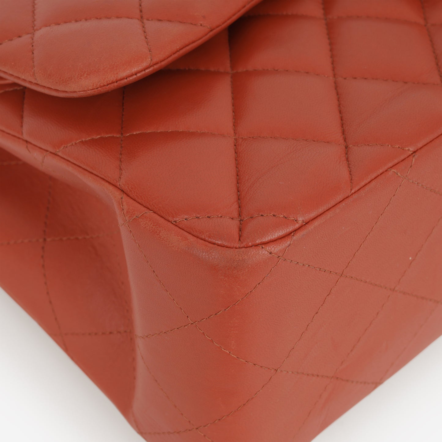 Chanel Jumbo Classic Flap - Brick Red Lambskin | Champagne Gold Hardware