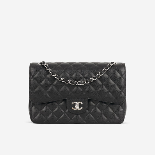 Chanel Jumbo Classic Flap - Black Caviar | Silver Hardware
