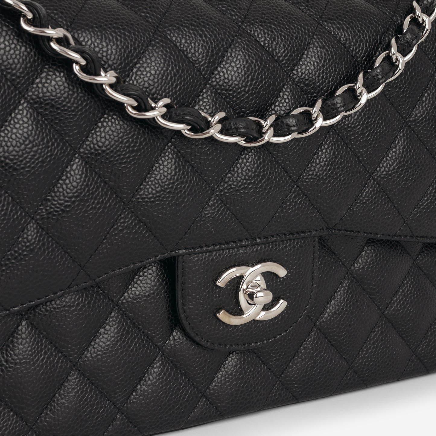 Chanel Jumbo Classic Flap - Black Caviar | Silver Hardware