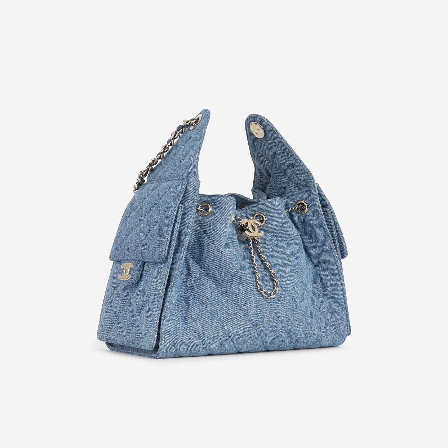 Chanel Small 25 Hobo - Denim Polished | Champagne Gold Hardware