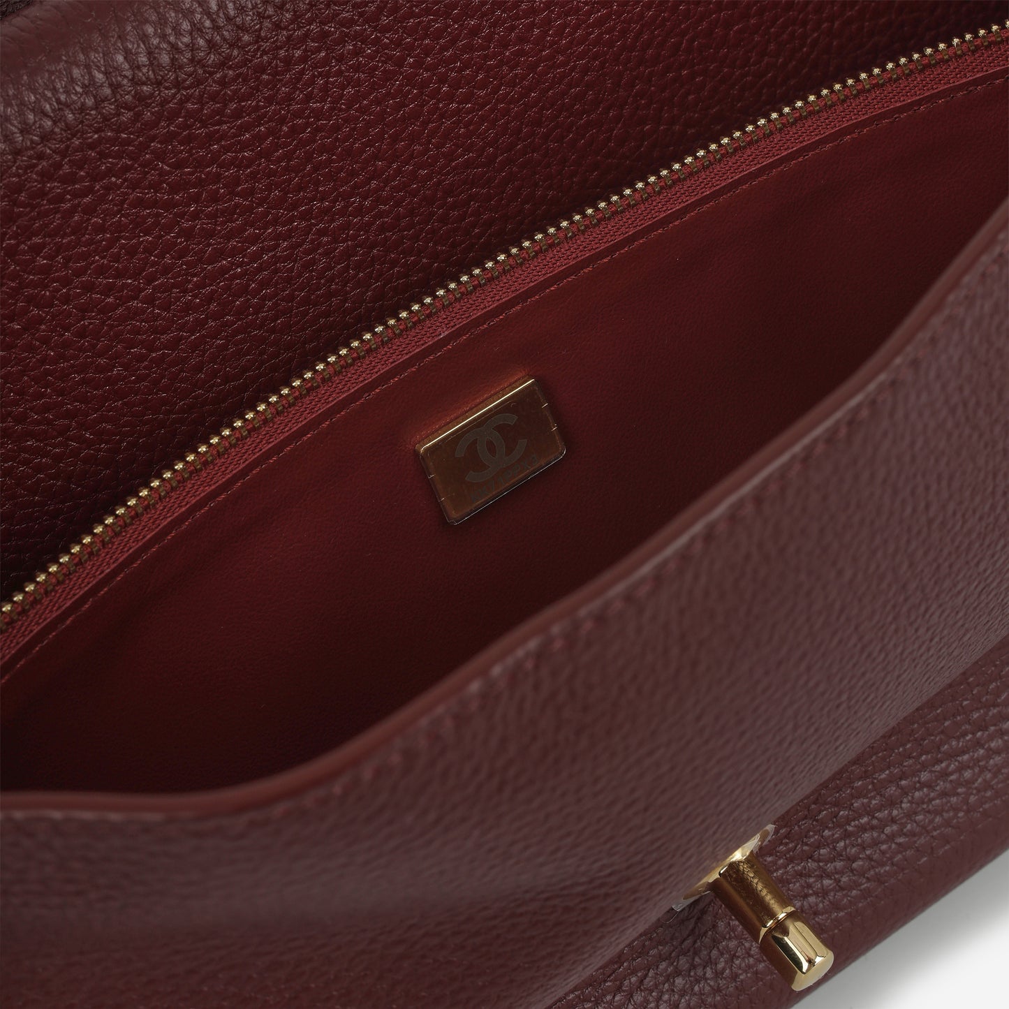 Chanel SS26 Maxi Flap Bag - Burgundy Grained Calfskin | Gold Hardware