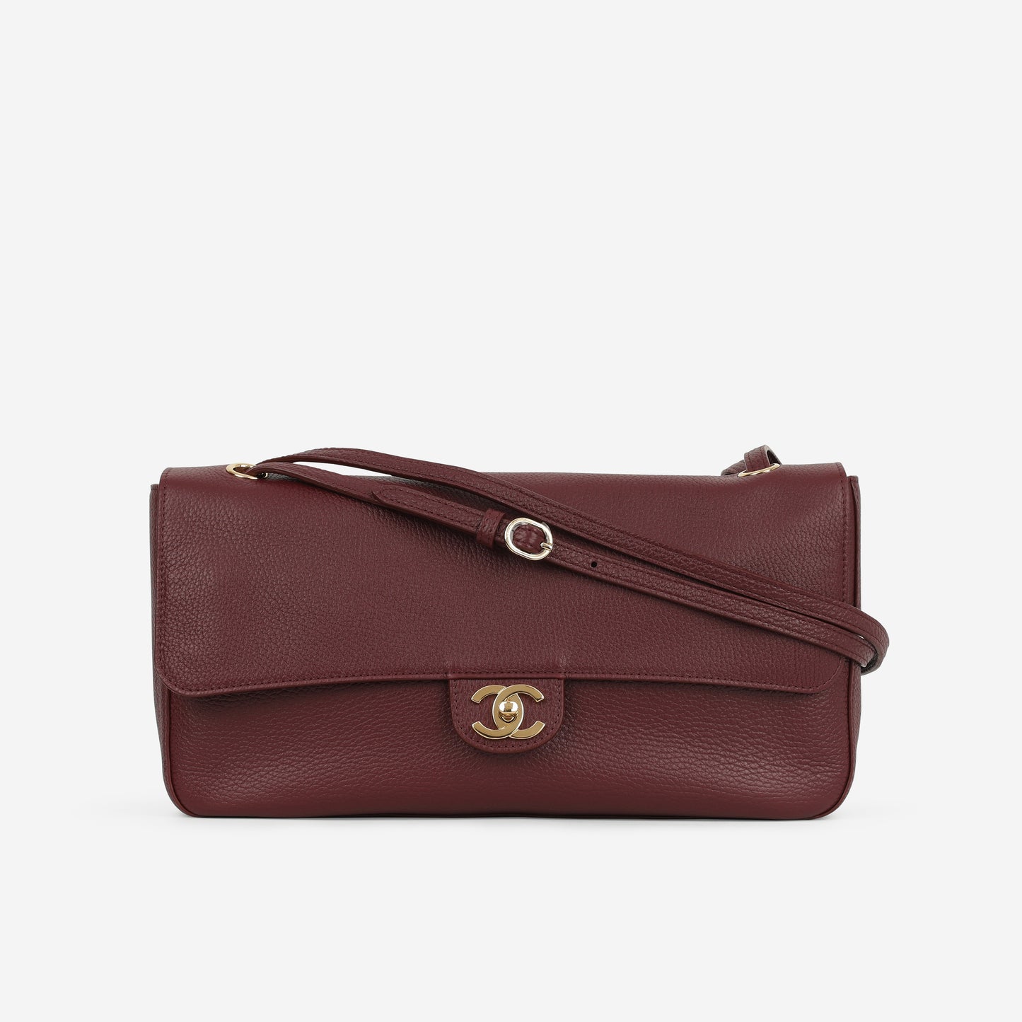 Chanel SS26 Maxi Flap Bag - Burgundy Grained Calfskin | Gold Hardware