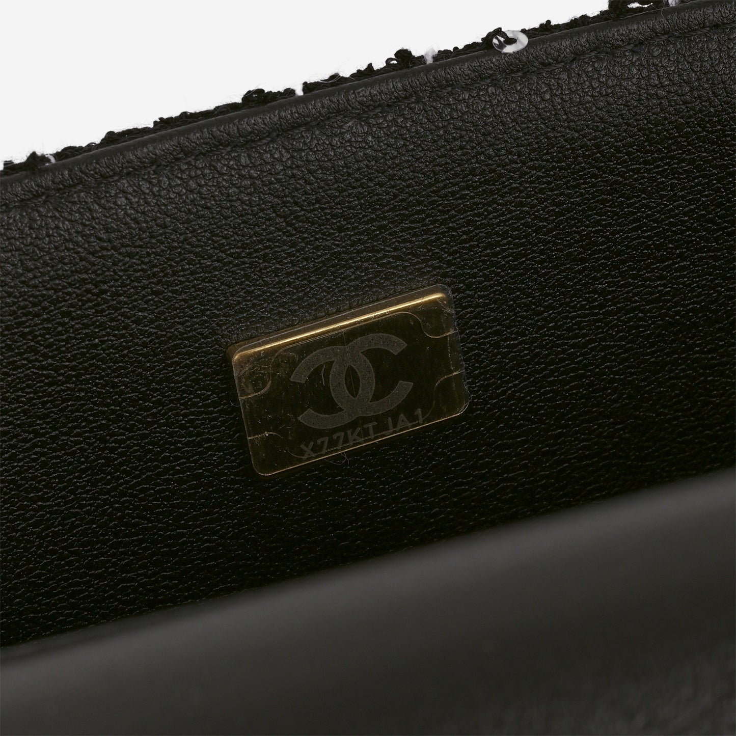 Chanel Mini Top Handle Flap - Black / White Tweed | Gold Hardware