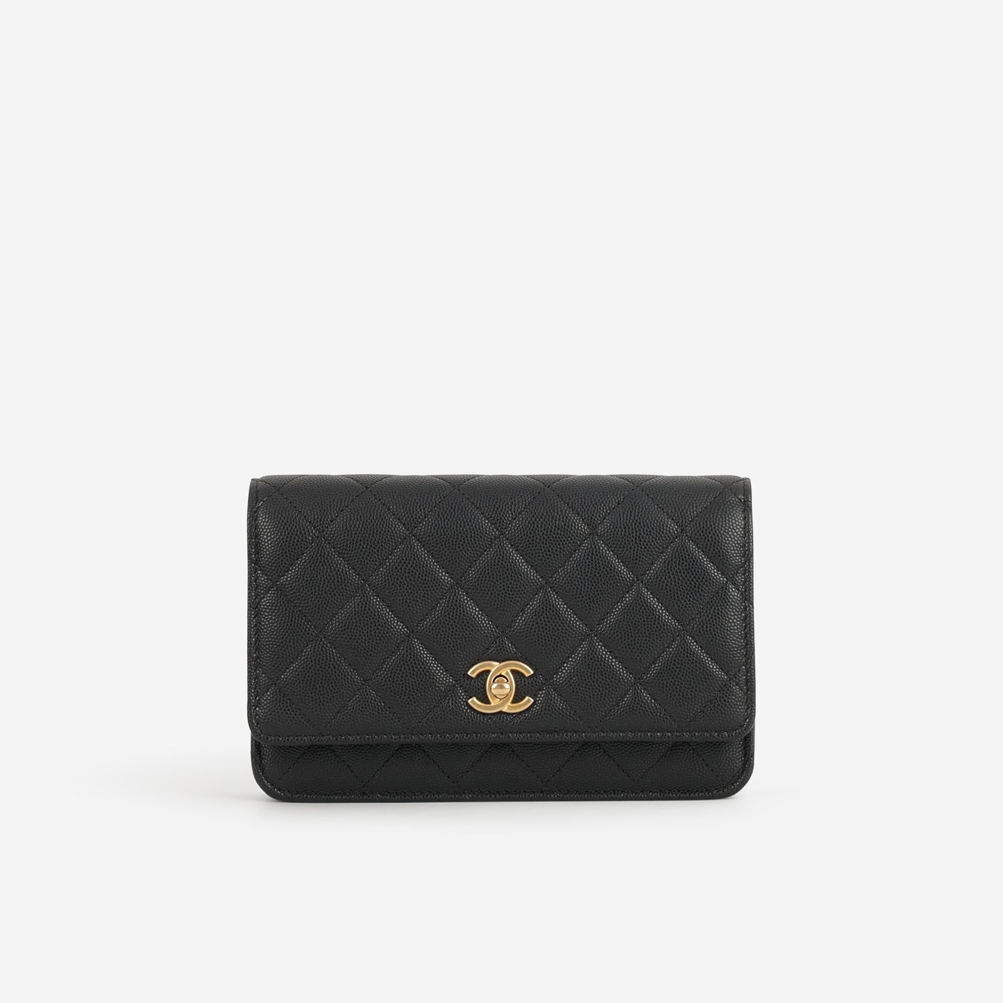 Chanel Coco Mark Coin Wallet on Chain - Black Caviar | Gold Hardware