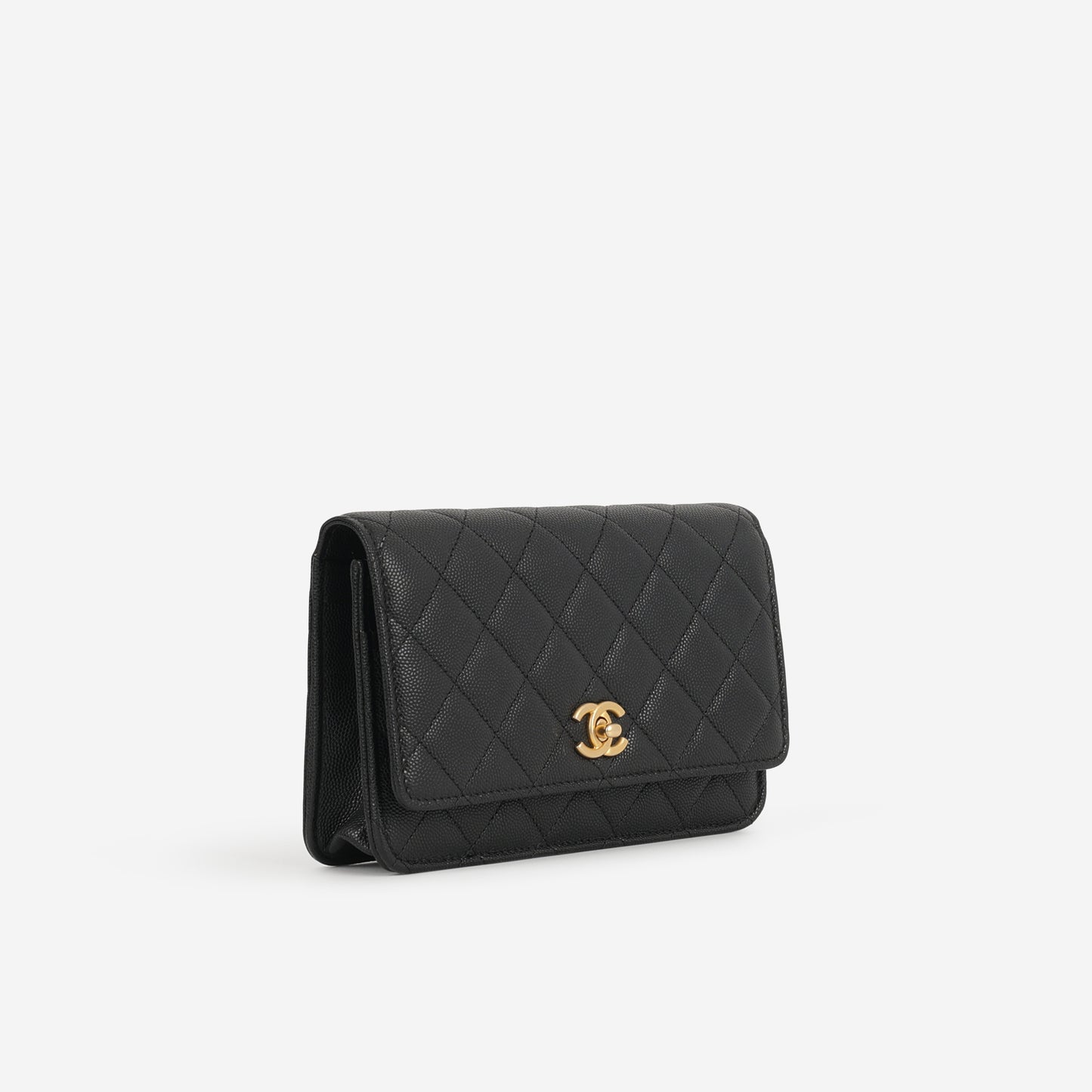Chanel Coco Mark Coin Wallet on Chain - Black Caviar | Gold Hardware