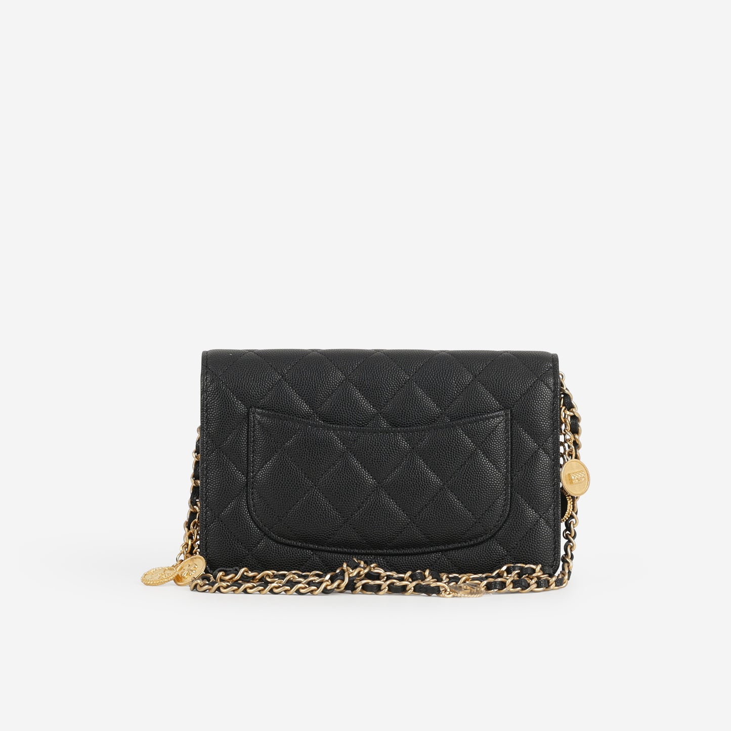 Chanel Coco Mark Coin Wallet on Chain - Black Caviar | Gold Hardware