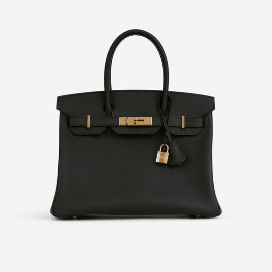 Hermès Birkin 30 - Black Epsom Retourne | Gold Hardware