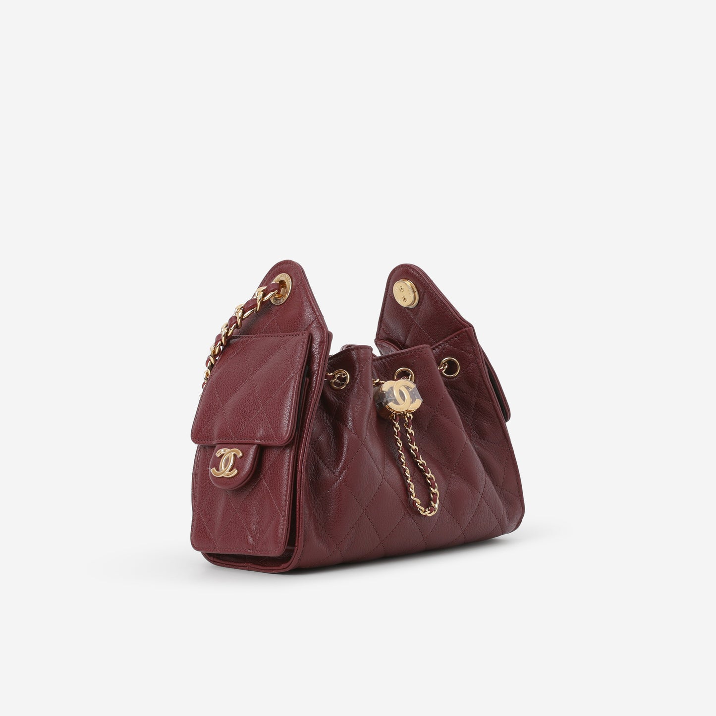 Chanel Mini 25 Hobo - Burgundy Calfskin | Gold Hardware