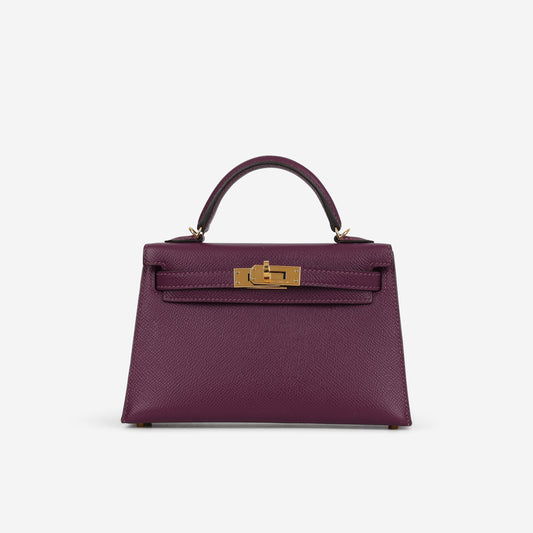 Hermès HSS Mini Kelly 20 - Anemone Epsom / Rose Mexico Interior | Gold Hardware