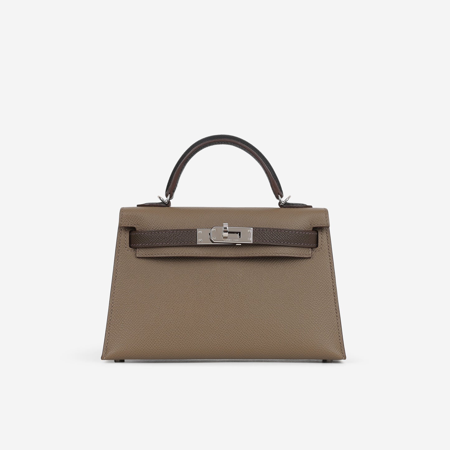 Hermès Tri-Color Mini Kelly 20 - Etoupe / Ecorce / Black Epsom | Palladium Hardware