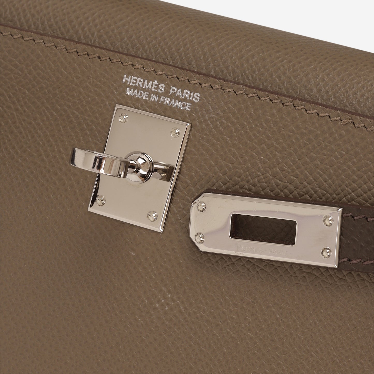 Hermès Tri-Color Mini Kelly 20 - Etoupe / Ecorce / Black Epsom | Palladium Hardware