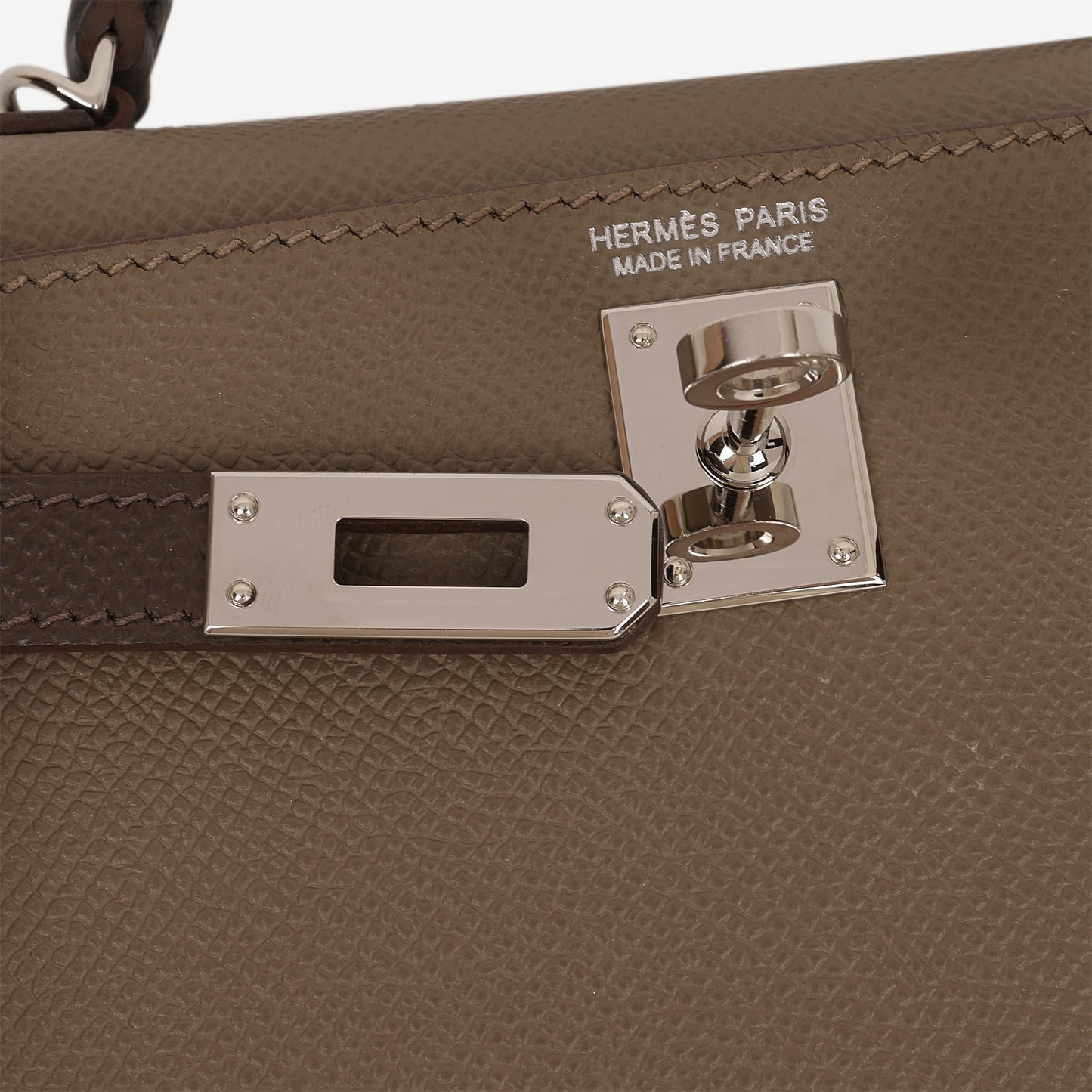 Hermès Tri-Color Mini Kelly 20 - Etoupe / Ecorce / Black Epsom | Palladium Hardware