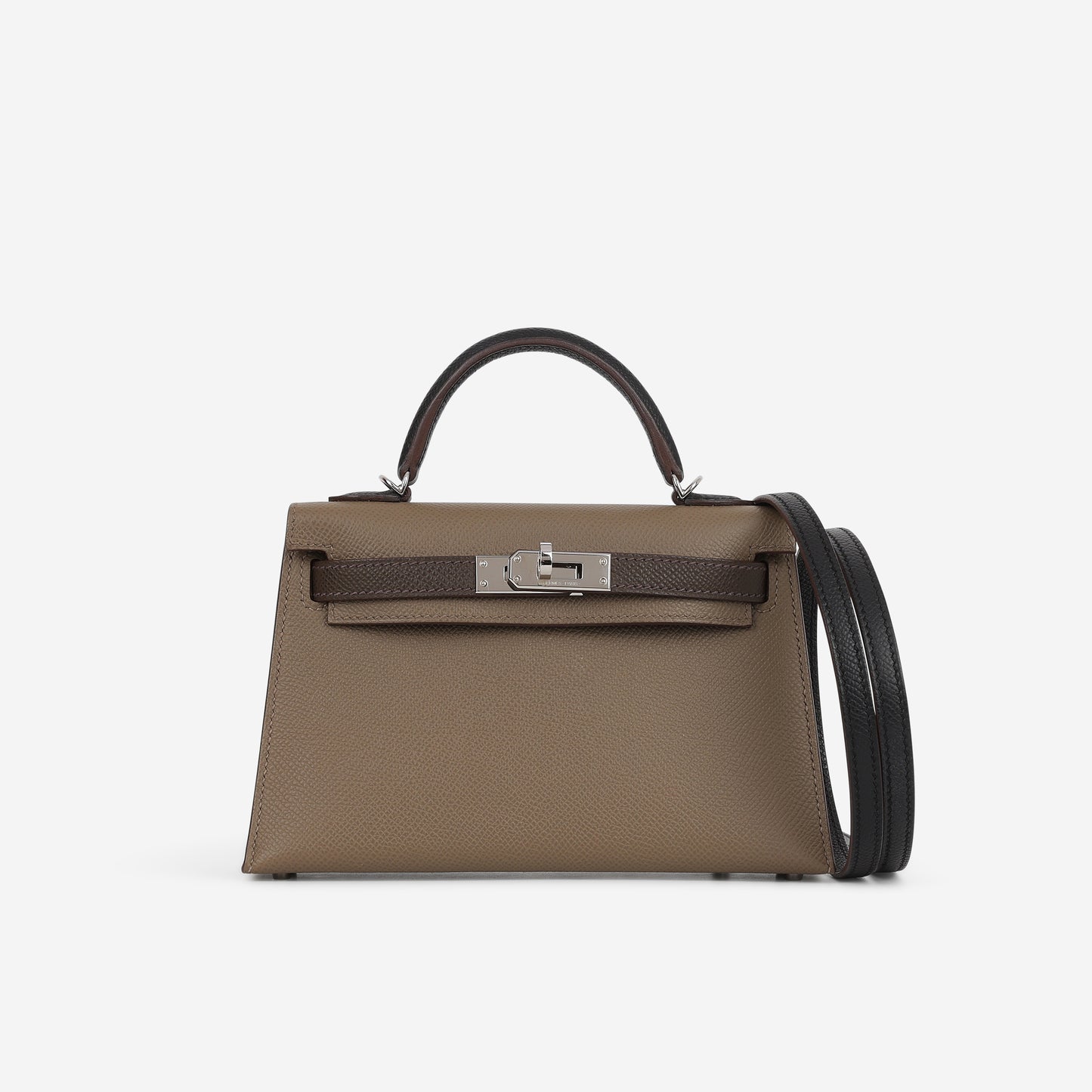 Hermès Tri-Color Mini Kelly 20 - Etoupe / Ecorce / Black Epsom | Palladium Hardware
