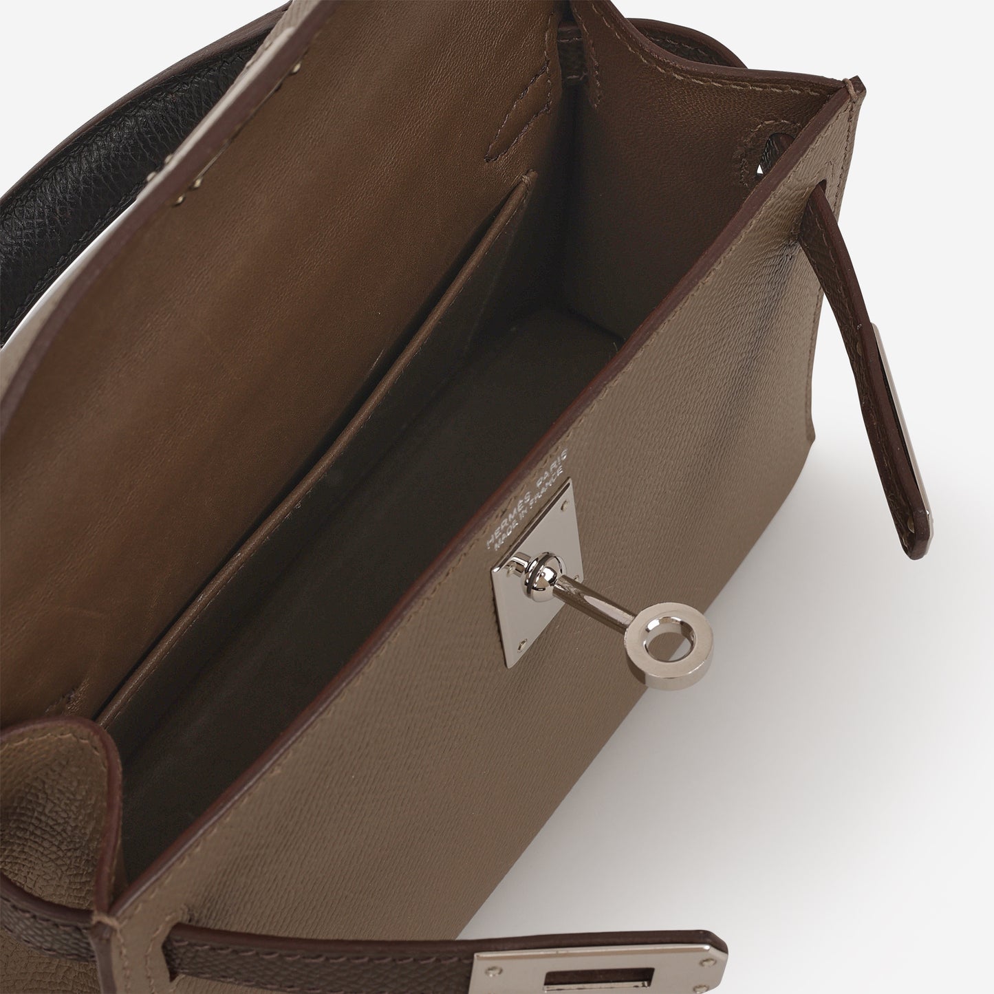 Hermès Tri-Color Mini Kelly 20 - Etoupe / Ecorce / Black Epsom | Palladium Hardware