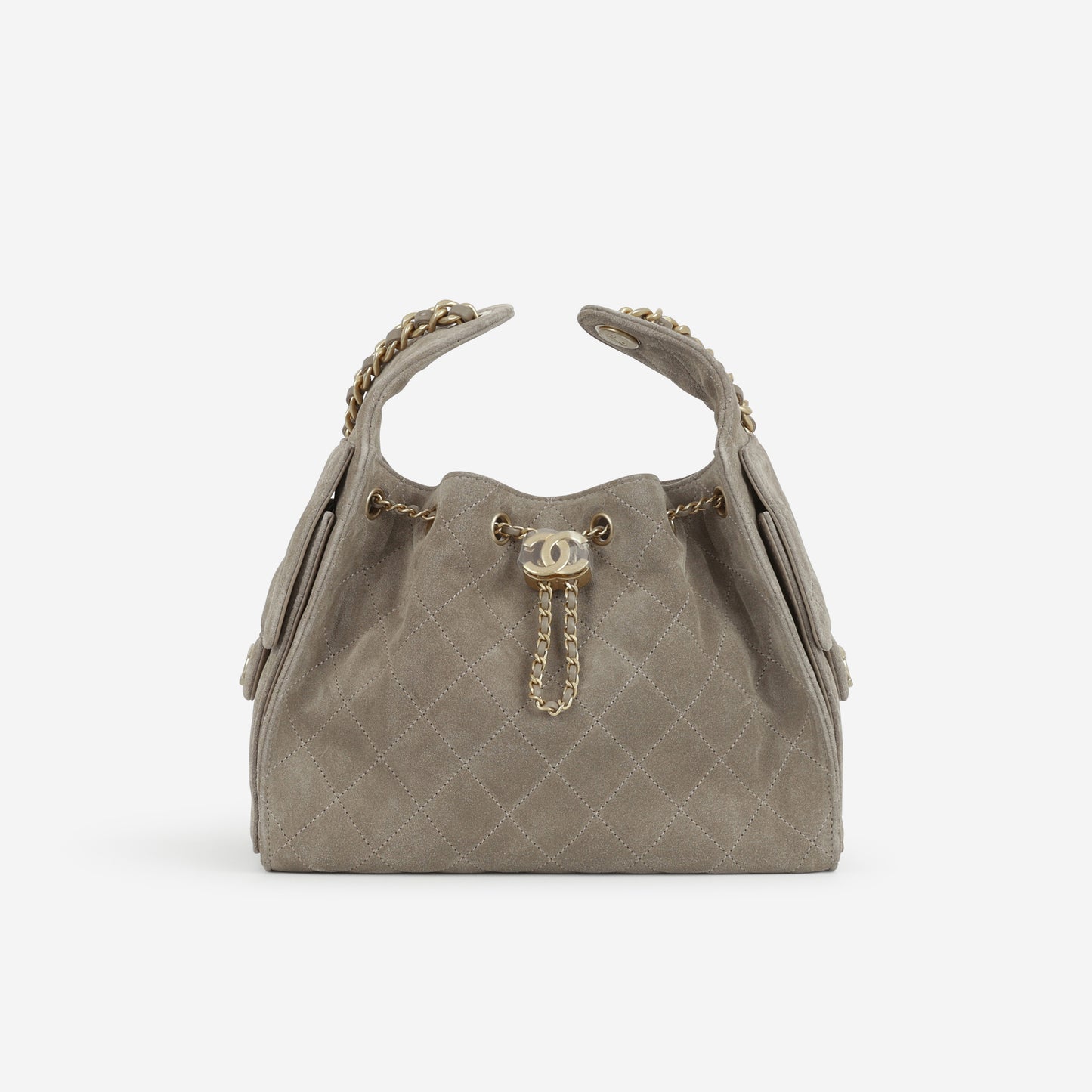 Chanel Mini 25 Hobo - Grey Suede | Gold Hardware