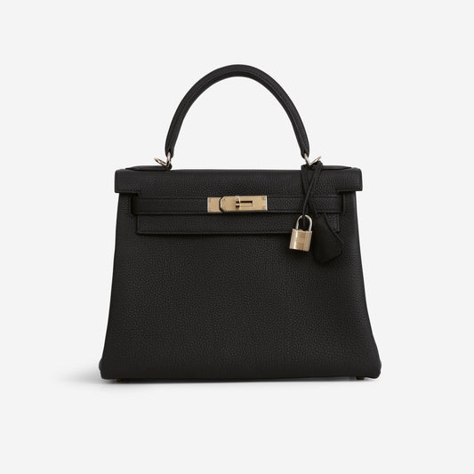 Hermès Kelly 28 - Black Togo | Permabrass Hardware