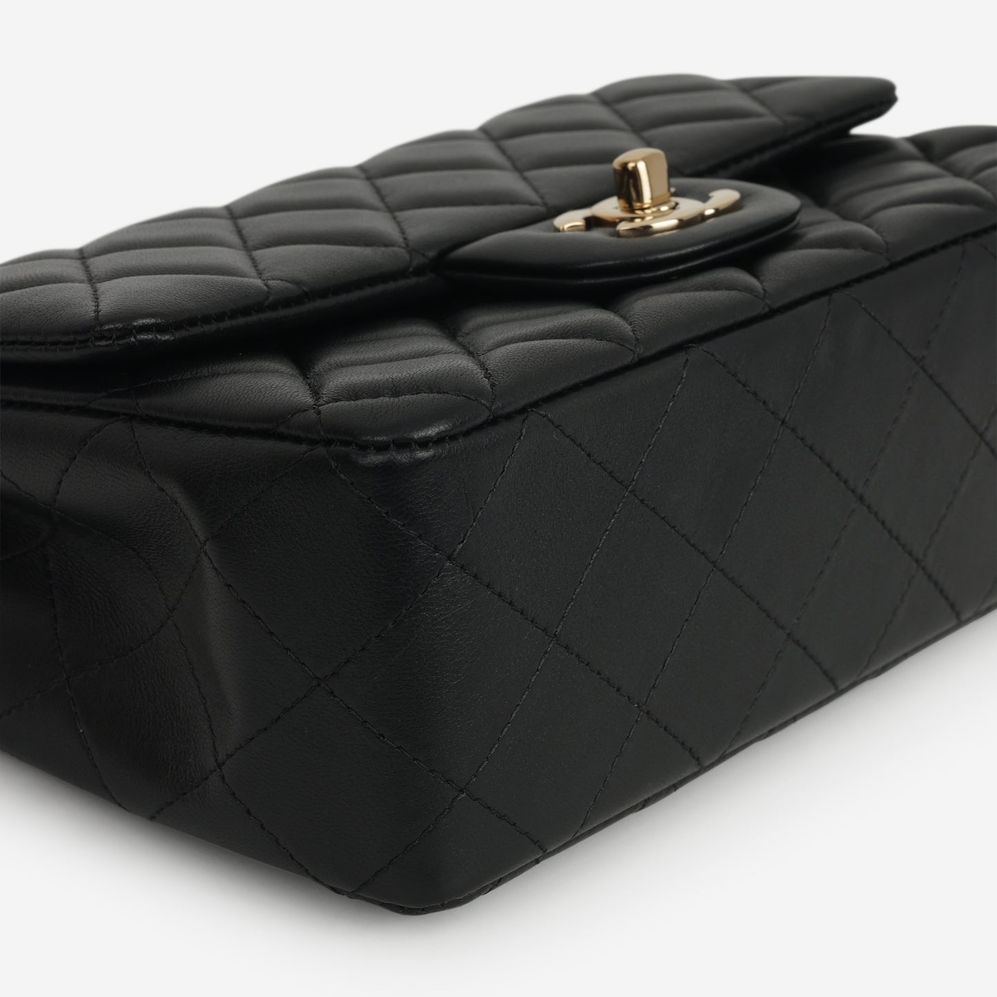 Chanel Mini Rectangular - Black Lambskin | Champagne Gold Hardware