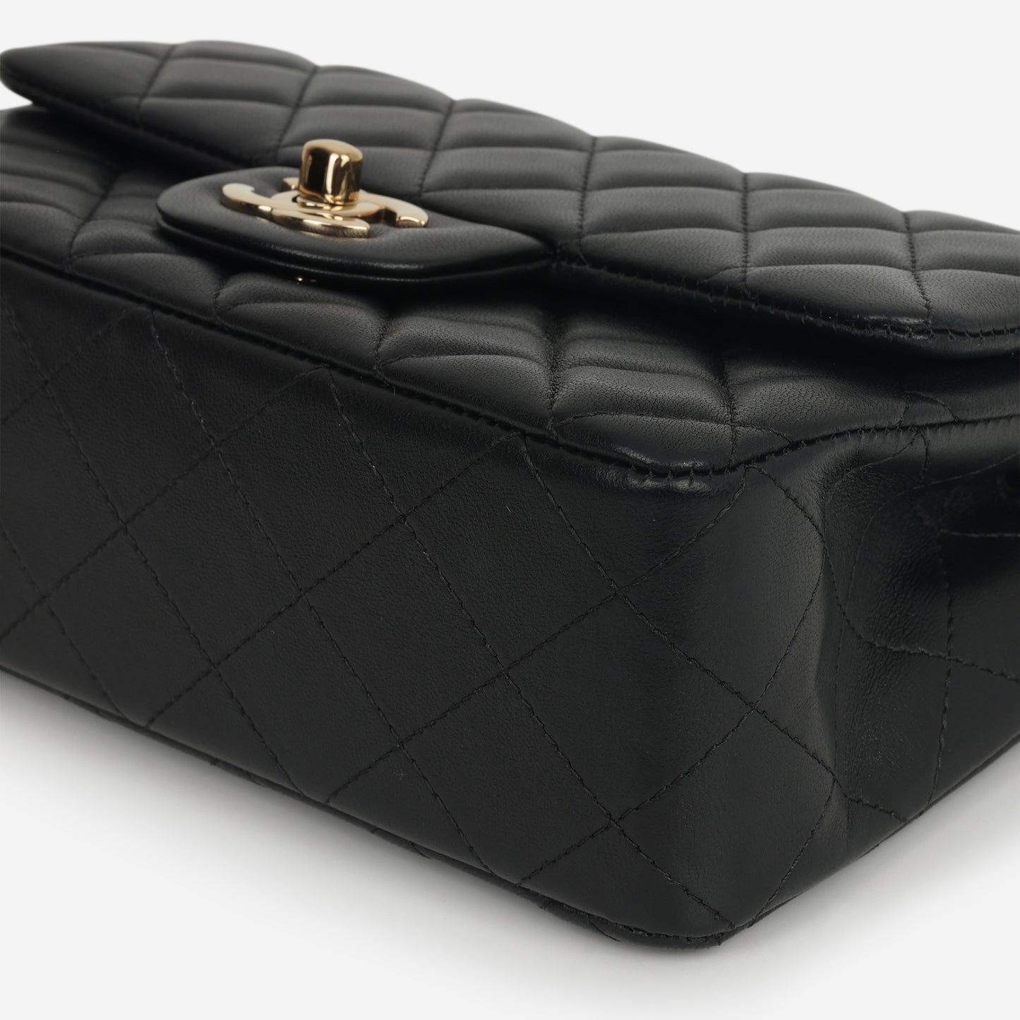 Chanel Mini Rectangular - Black Lambskin | Champagne Gold Hardware