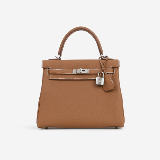 Hermès Kelly 25 - Gold Togo | Palladium Hardware - Bagista