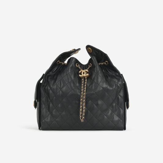 Chanel Medium 25 Hobo Bag - Black Caviar | Aged Gold Hardware