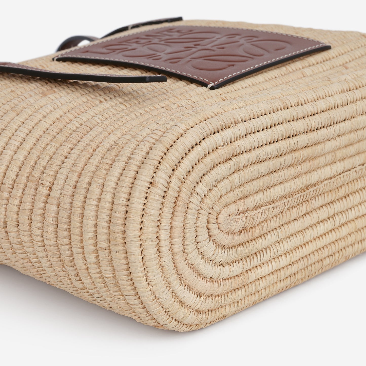 Loewe Small Woven Tote - Beige Raffle/Brown Calfskin | Silver Hardware