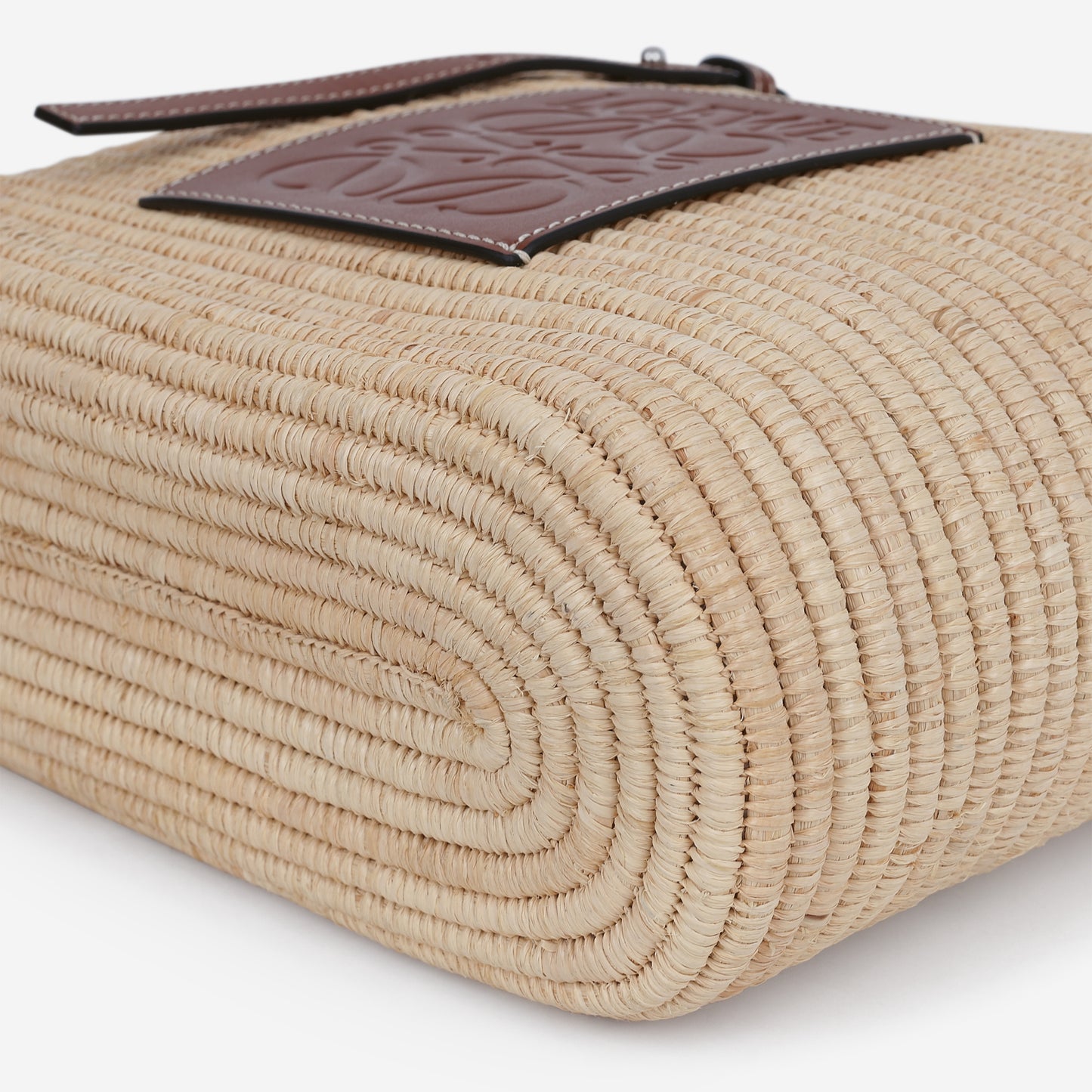 Loewe Small Woven Tote - Beige Raffle/Brown Calfskin | Silver Hardware