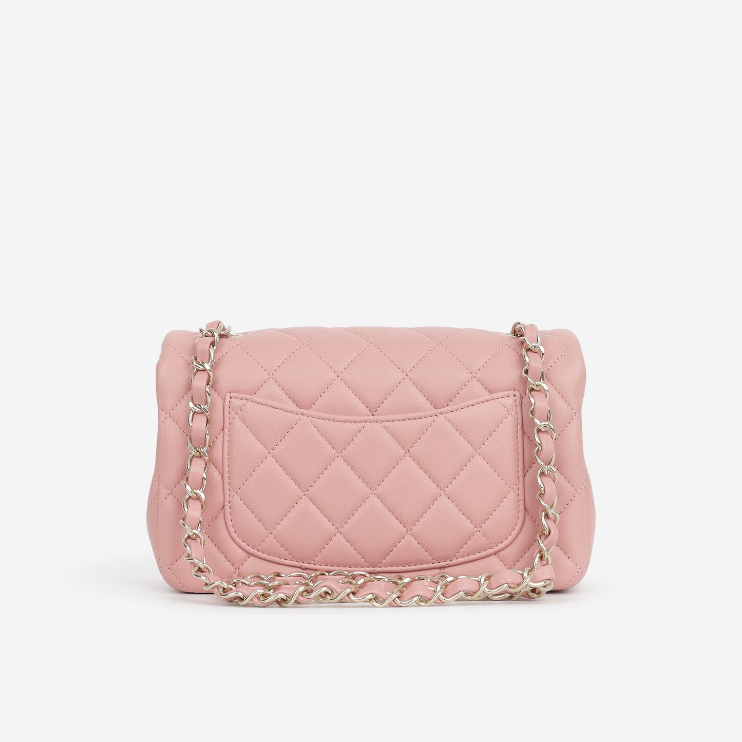 Chanel Mini Flap Rectangular - Pink Lambskin | Champagne Gold Hardware