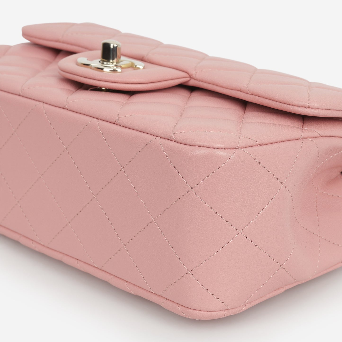 Chanel Mini Flap Rectangular - Pink Lambskin | Champagne Gold Hardware