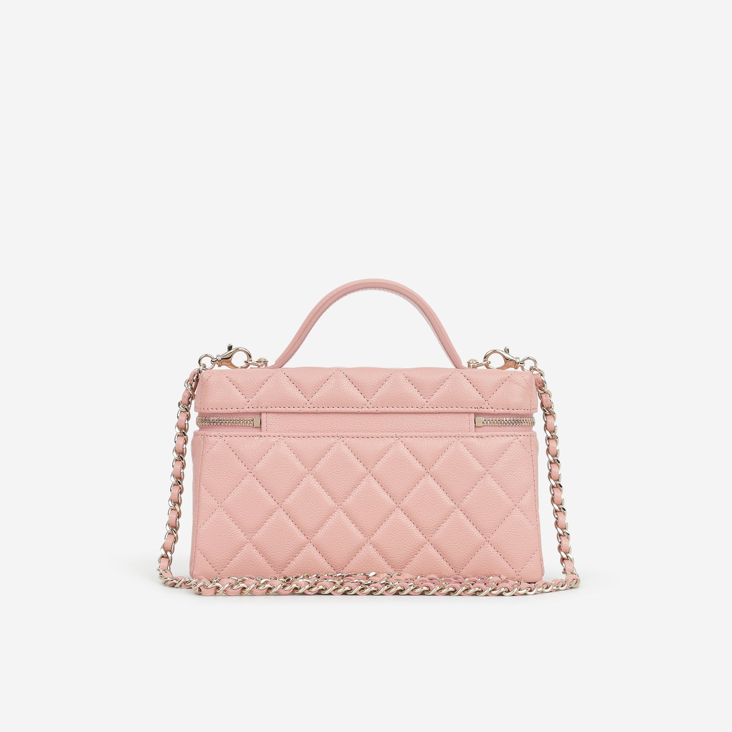 Chanel Top Handle Vanity With Chain - Pink Caviar | Champagne Gold Hardware