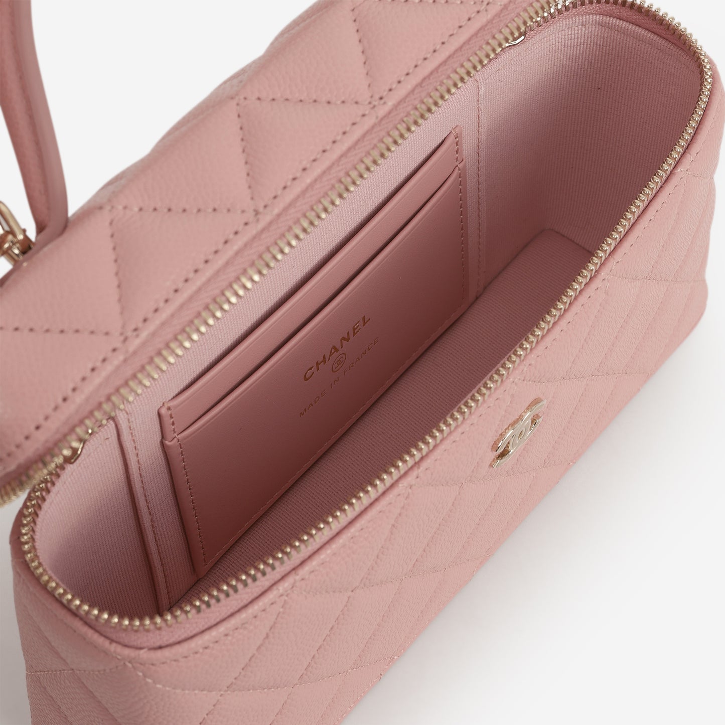 Chanel Top Handle Vanity With Chain - Pink Caviar | Champagne Gold Hardware