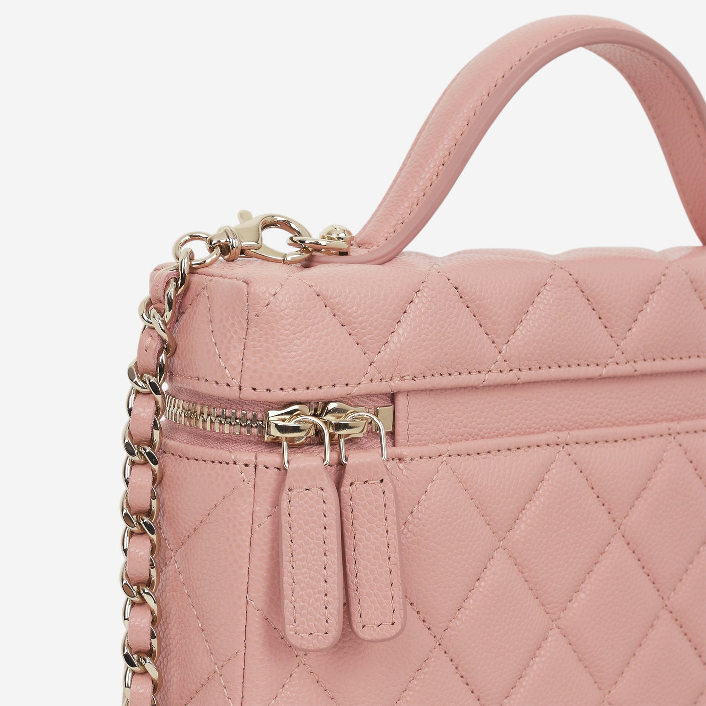 Chanel Top Handle Vanity With Chain - Pink Caviar | Champagne Gold Hardware