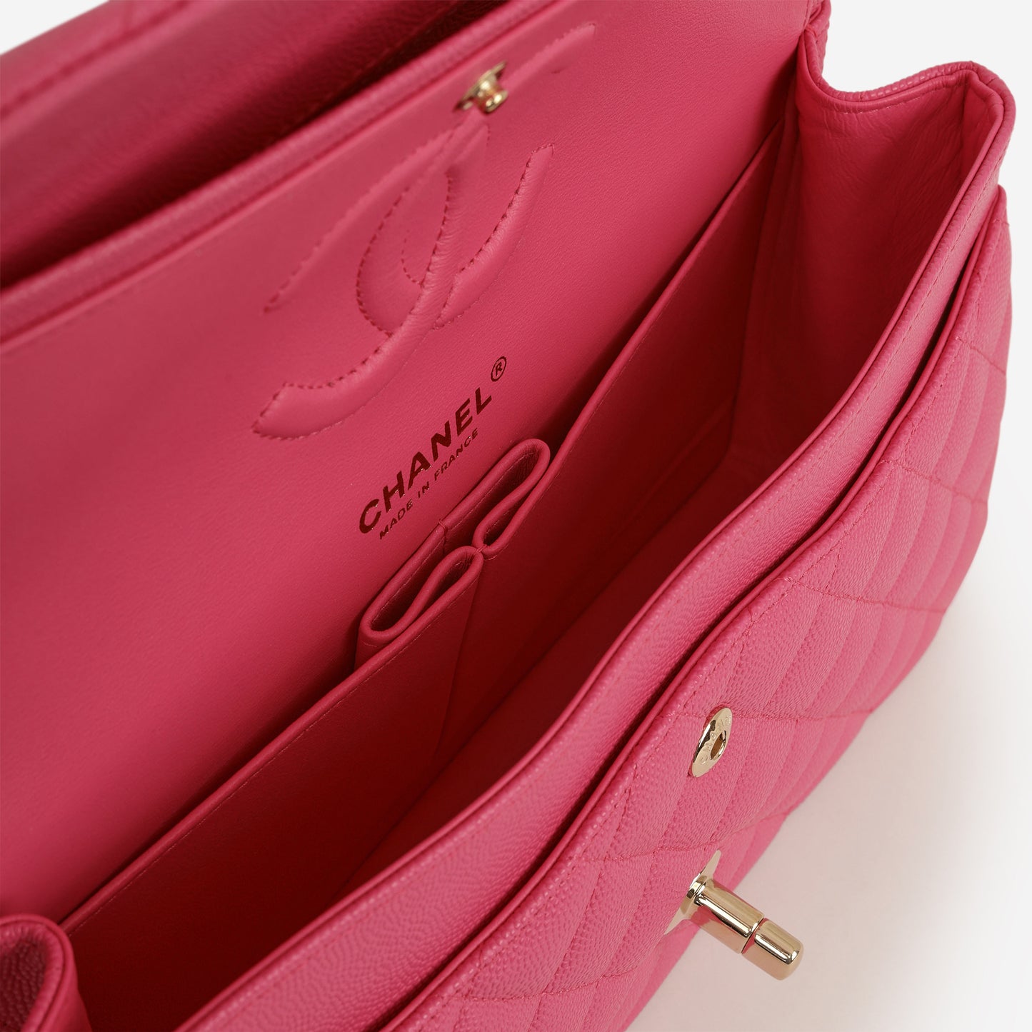 Chanel Medium Classic Flap - Hot Pink Caviar | Champagne Gold Hardware
