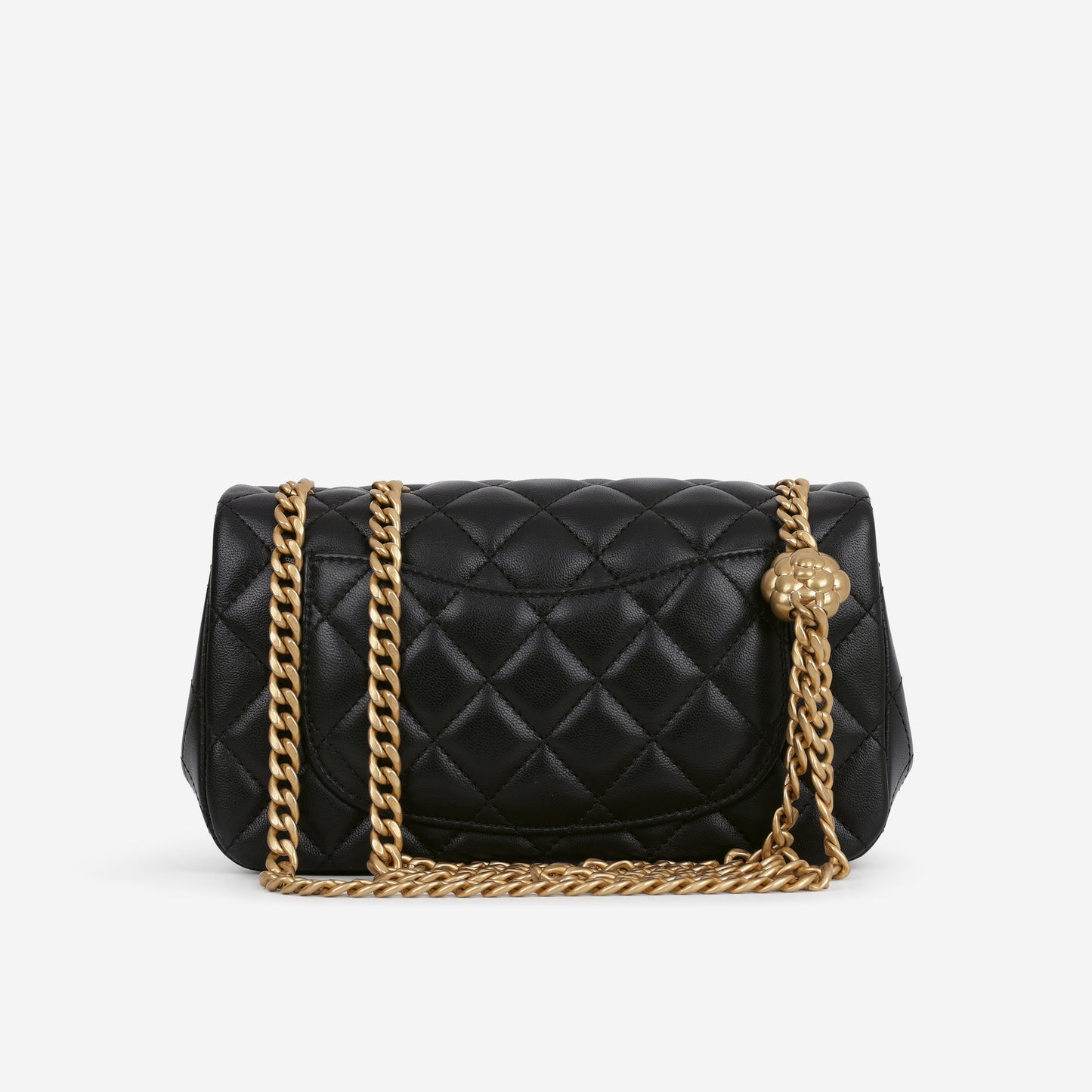 Chanel Mini Rectangular Camellia Crush - Black Lambskin | Gold Hardware