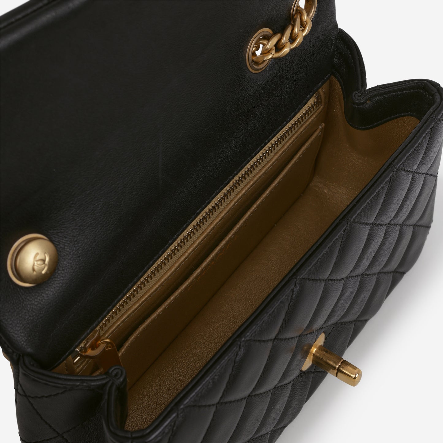 Chanel Mini Rectangular Camellia Crush - Black Lambskin | Gold Hardware