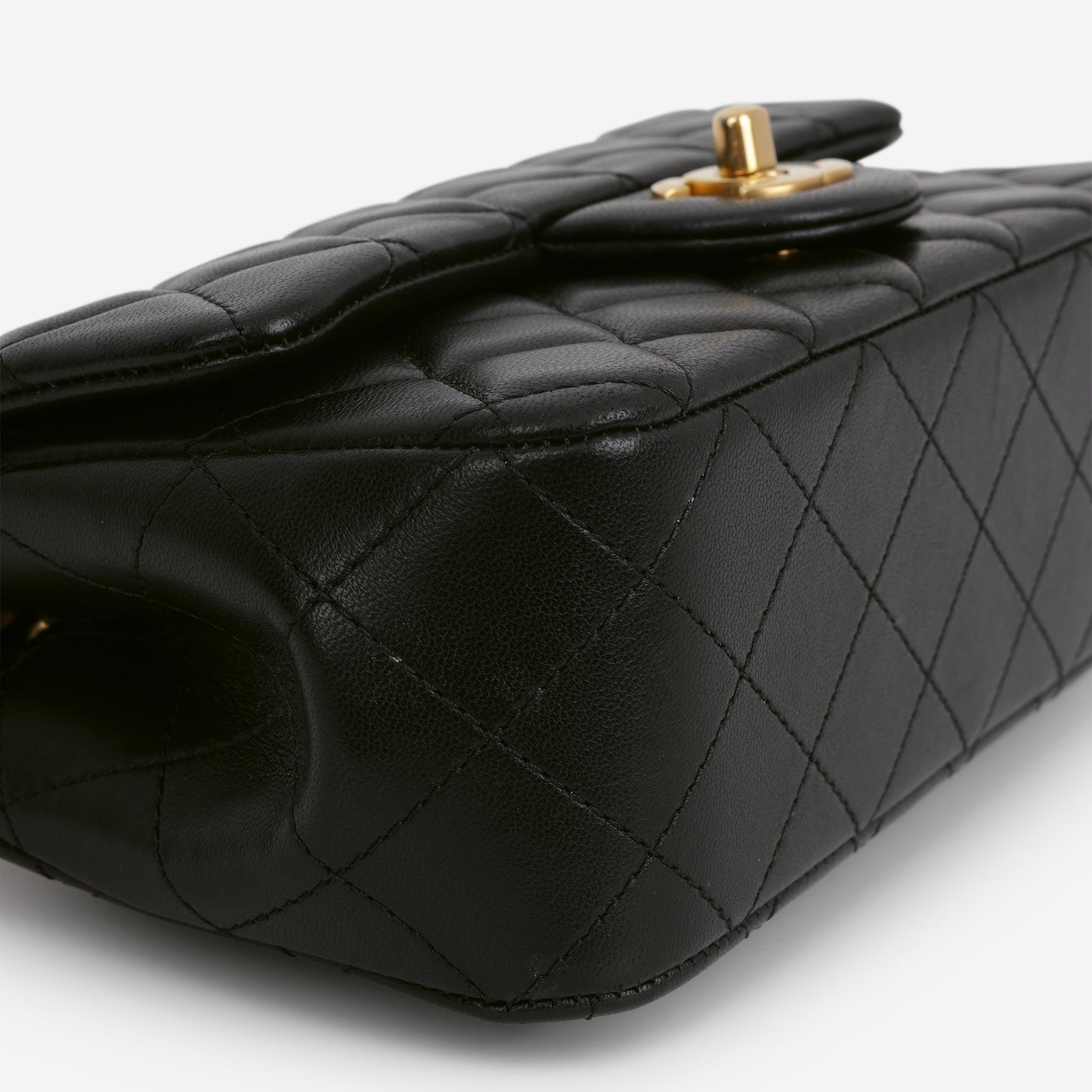Chanel Mini Rectangular Camellia Crush - Black Lambskin | Gold Hardware