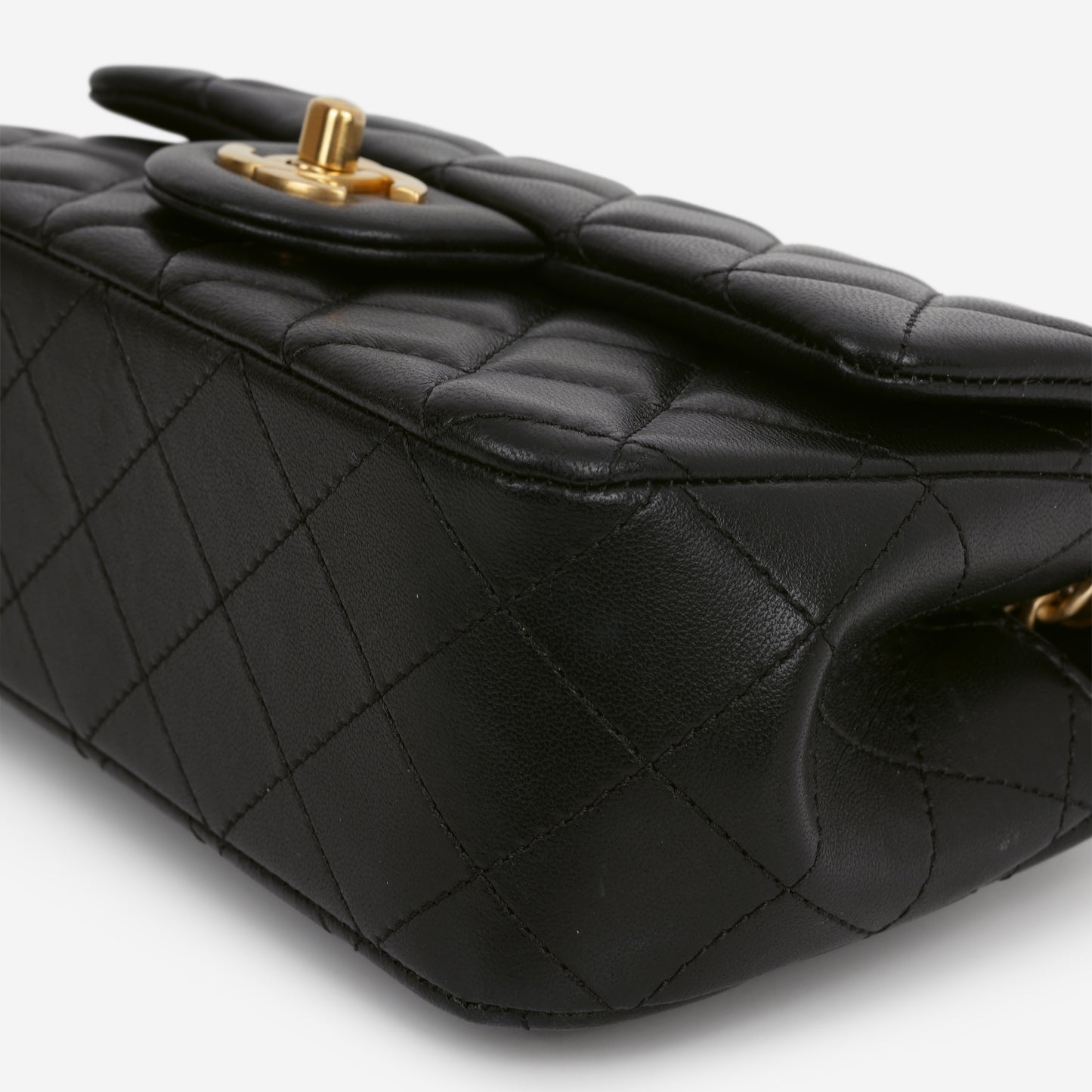 Chanel Mini Rectangular Camellia Crush - Black Lambskin | Gold Hardware