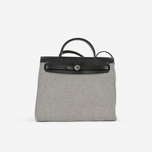 Hermès Herbag 31 - Black Quadrille / Hunter | Palladium Hardware