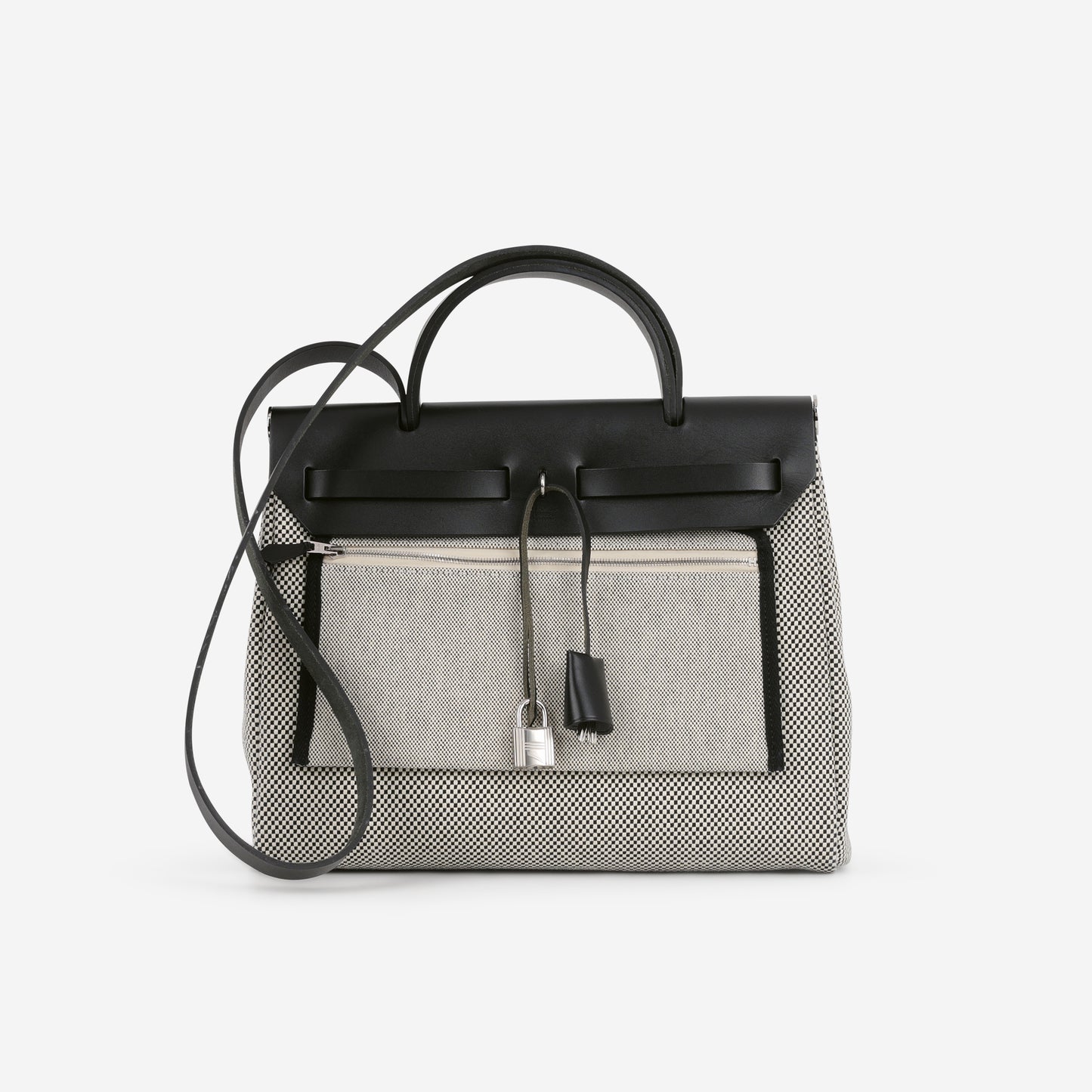 Hermès Herbag 31 - Black Quadrille / Hunter | Palladium Hardware