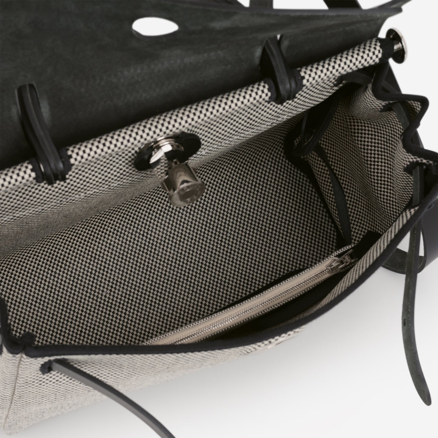 Hermès Herbag 31 - Black Quadrille / Hunter | Palladium Hardware