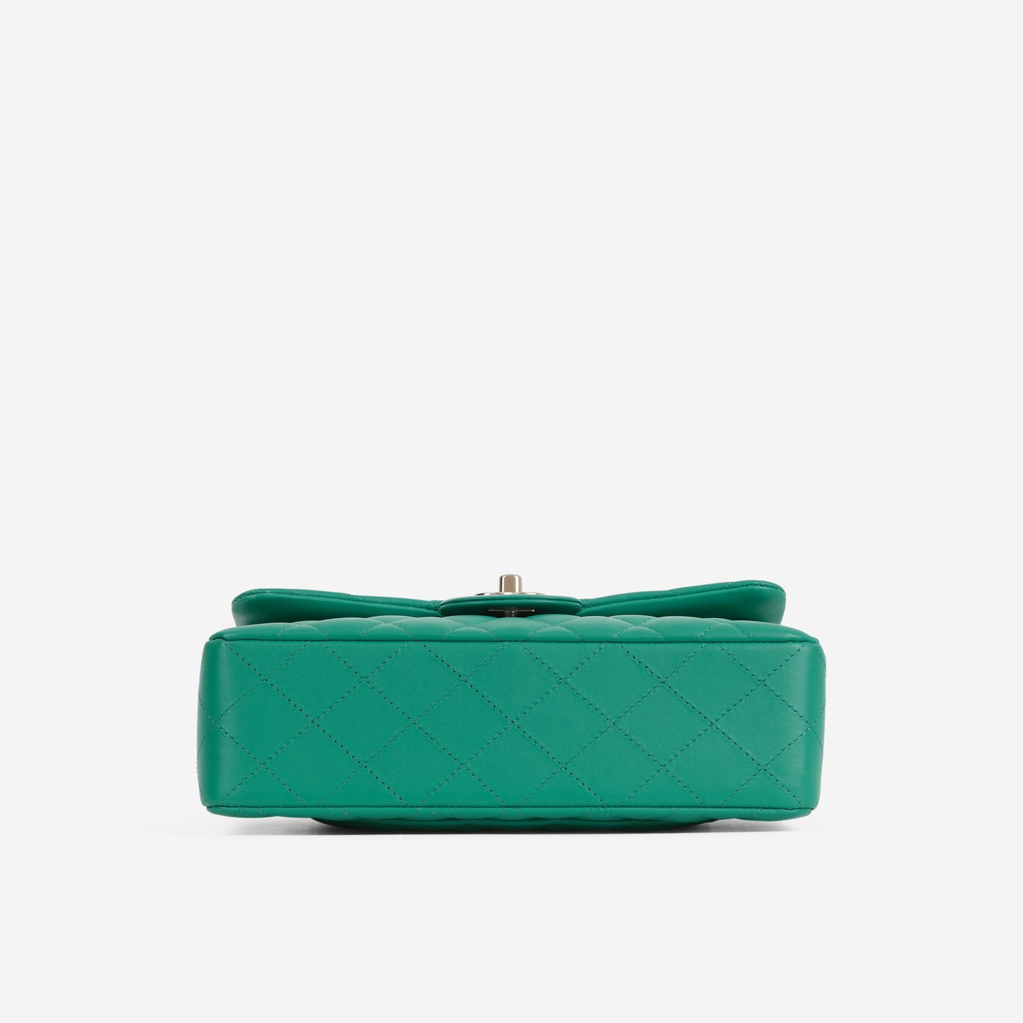 Chanel Small Classic Flap - Green Lambskin | Champagne Gold Hardware